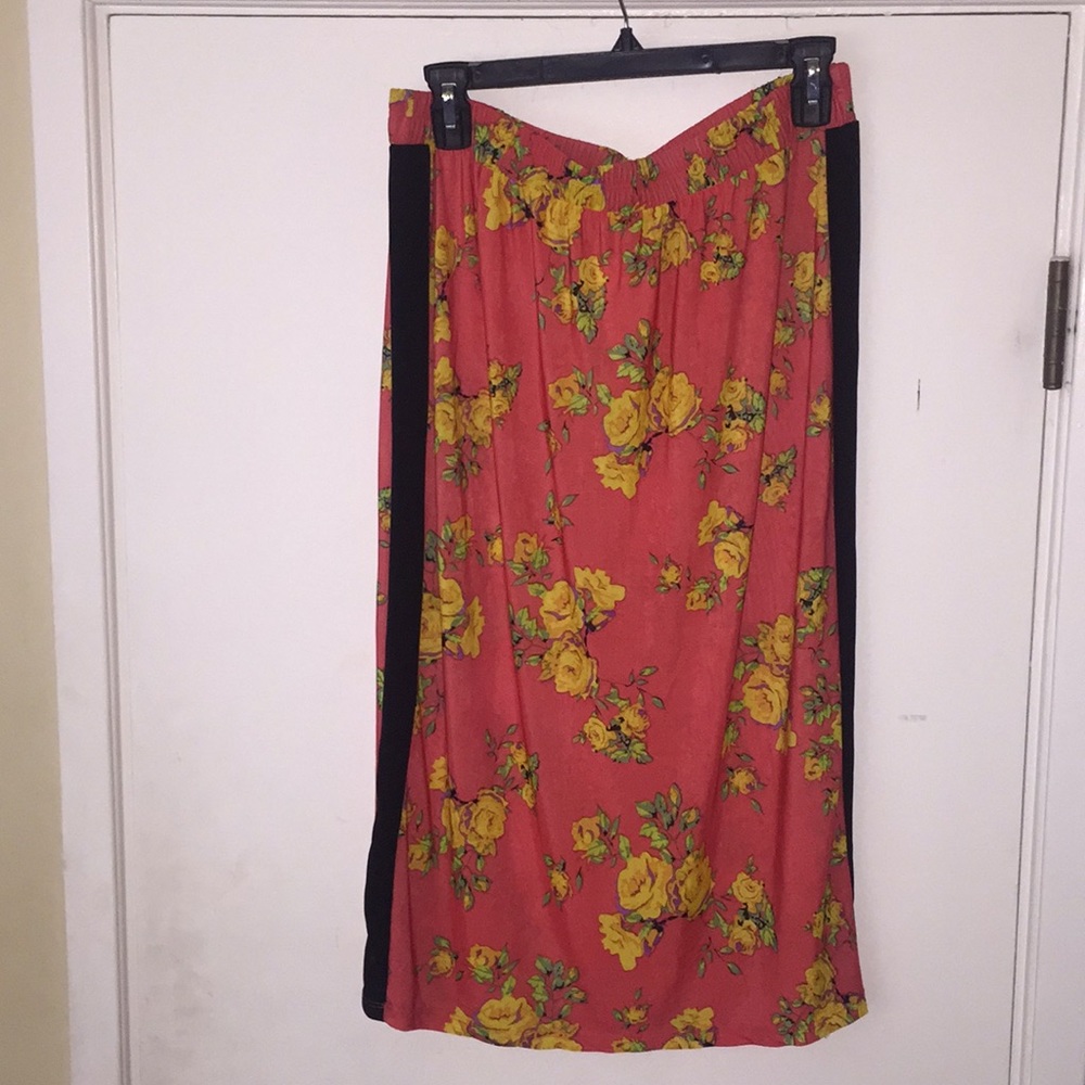Plus Size Floral Print Skirt 3XL